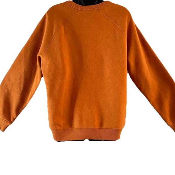 REI Co-op Patch Crewneck Sweatshirt Men sz M Rust Orange Fleece Long Sleeve Hike - Picture 6 of 7